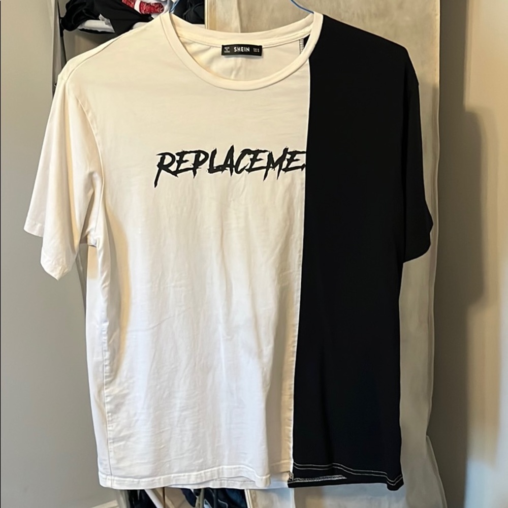 White and black graphic tee